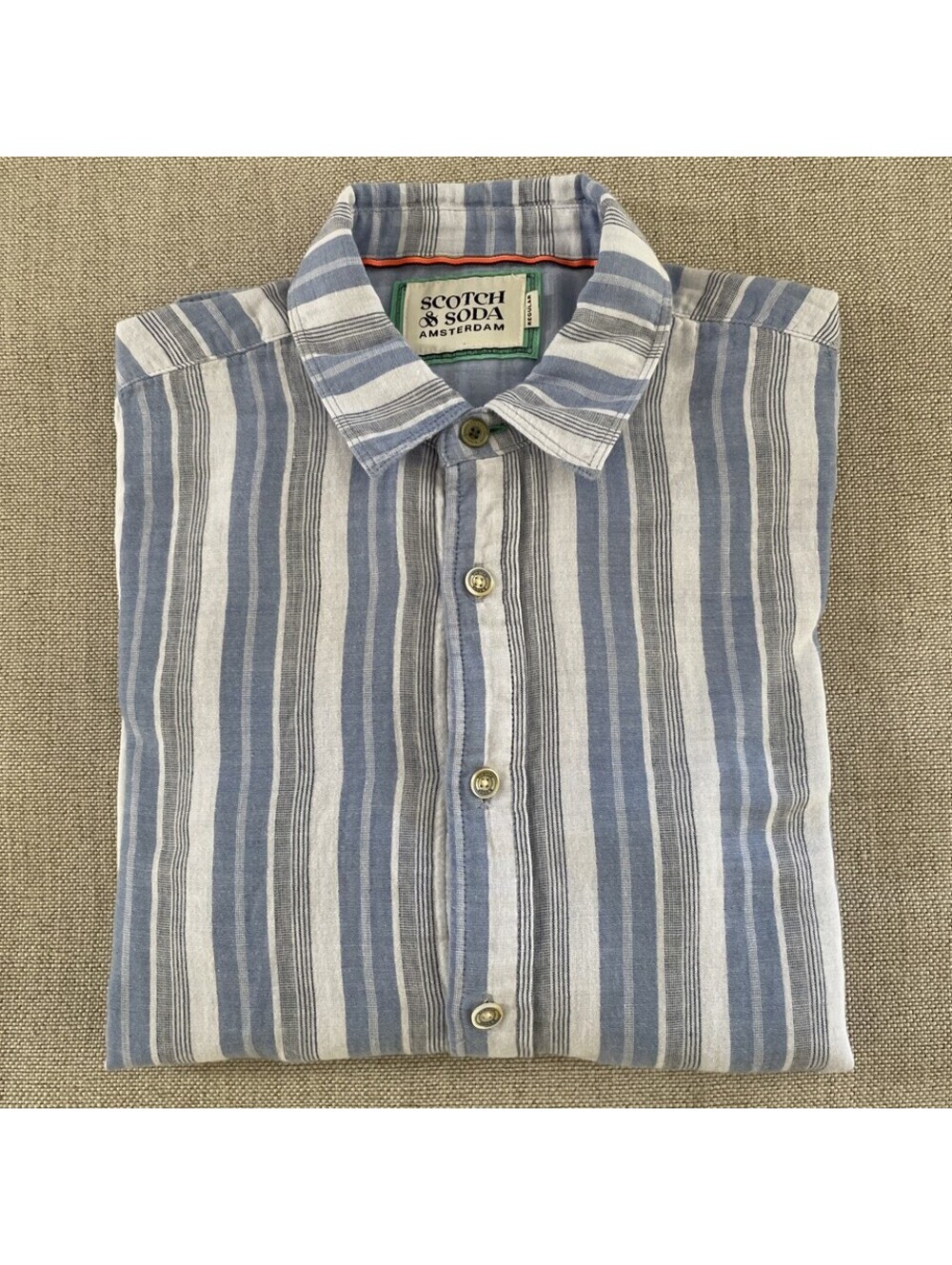 Scotch & Soda Island Time Blue Striped LS Shirt S